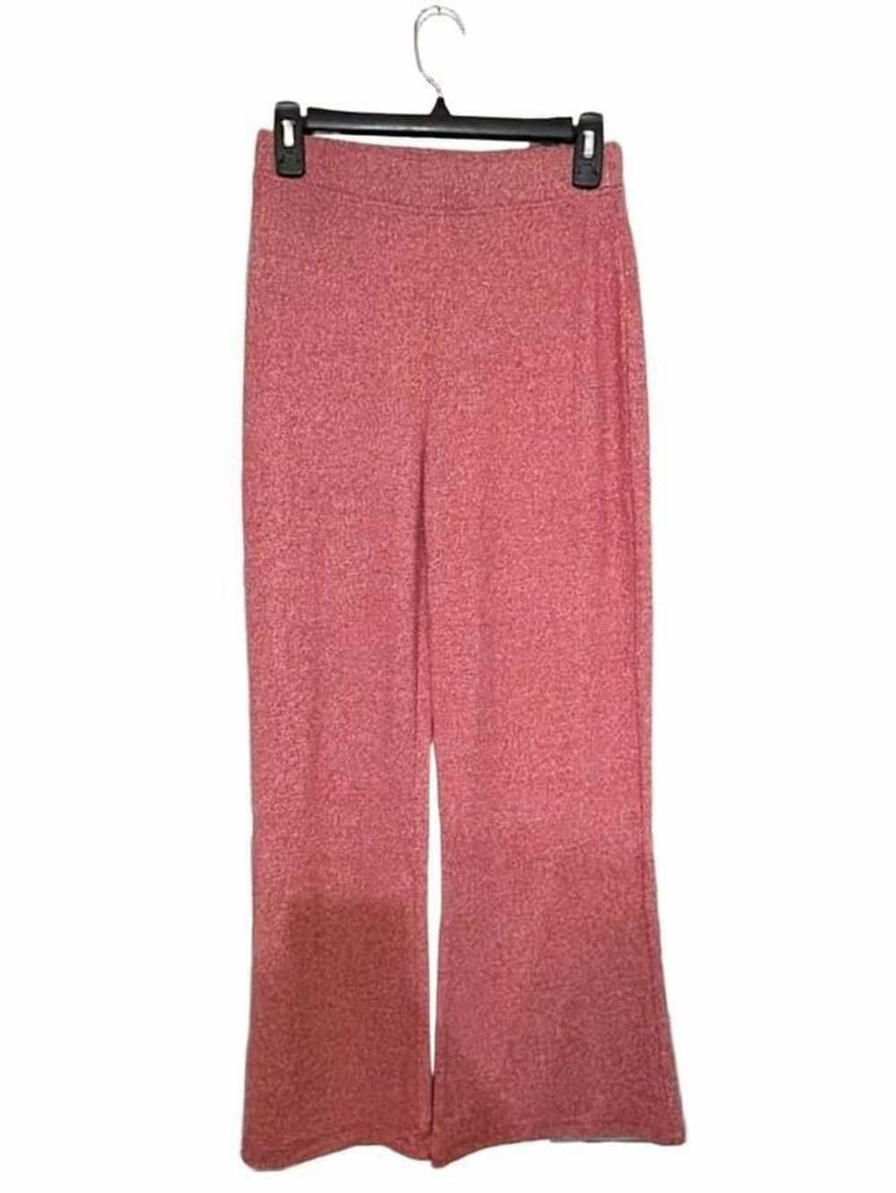Zenana Melange Pants Size S Pink Wide Leg Lounge